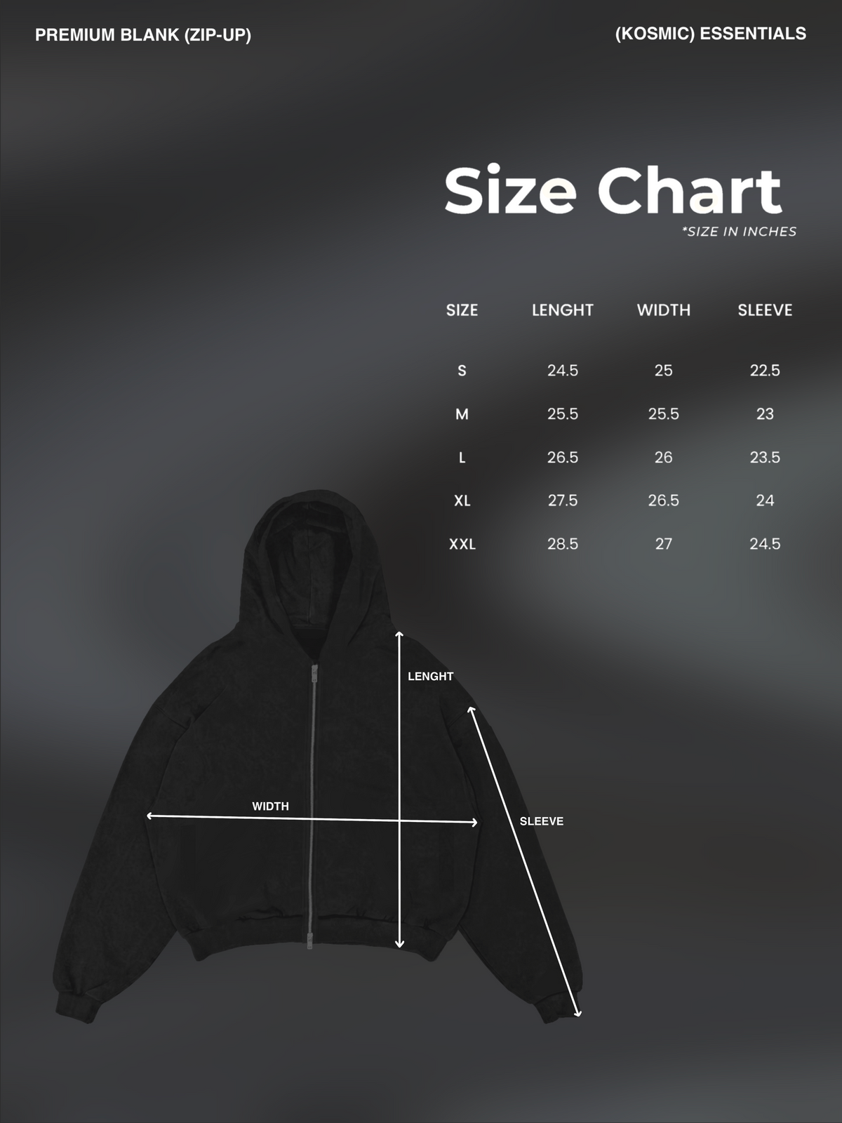 PREMIUM BLANK ZIP-UP (clearance sale)